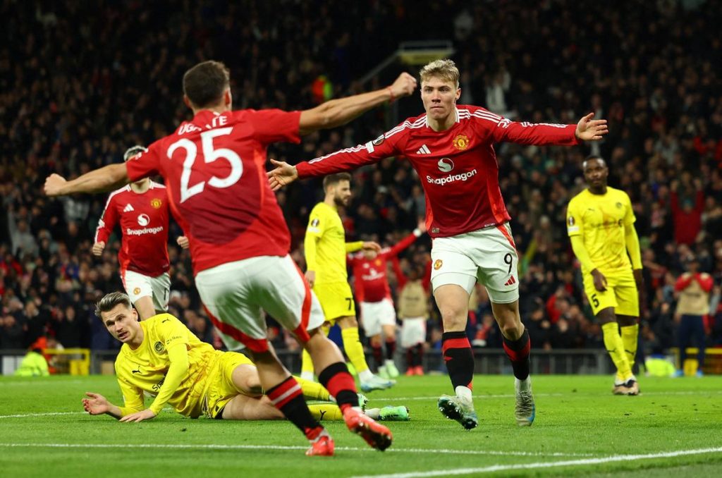 Højlund's Double Secures Man United Comeback Win Over Plzeň in Europa League