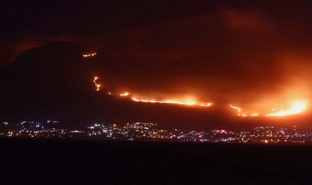 Intense Efforts to Contain Wildfire near South African Navy Base