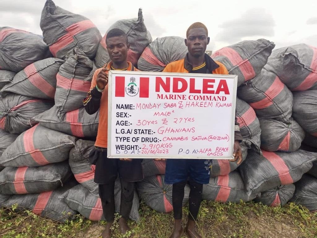 NDLEA Cracks Down on Smugglers: 1,960kg of Cannabis Seized at Lagos Beach