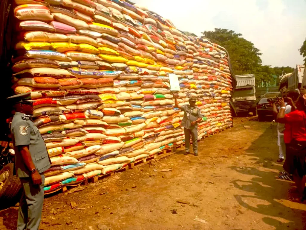 Nigeria Customs Seize Nine Trucks of Smuggled Rice in Ogun