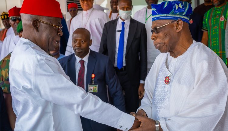 Obasanjo with President Tinubu in Owerri