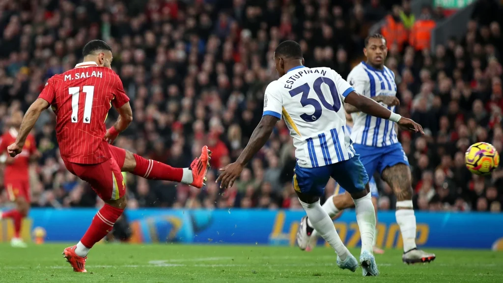 Salah's Late Strike Sends Liverpool Top After Comeback Win Against Brighton