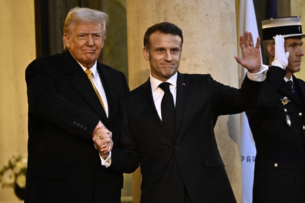 Trump Meets Macron on First Foreign Trip After Re-election.