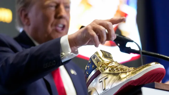 Donald Trump Launches Gold High Top Sneaker Line Following $350 Million Court Ruling