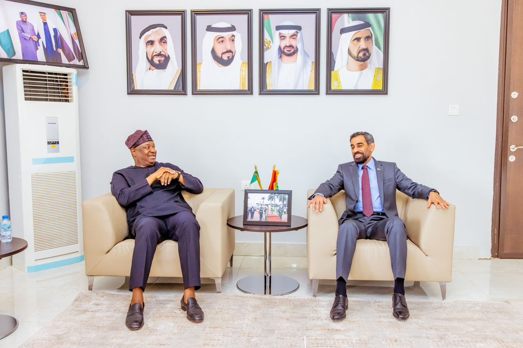 Nigeria's Aviation Minister, Festus Keyamo, meeting Emirates Chief, Adnan Kazim 