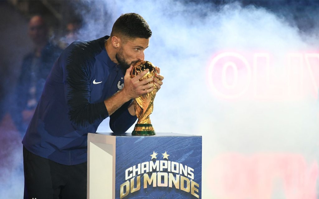 Olivier Giroud after winning the World cup with France in 2018