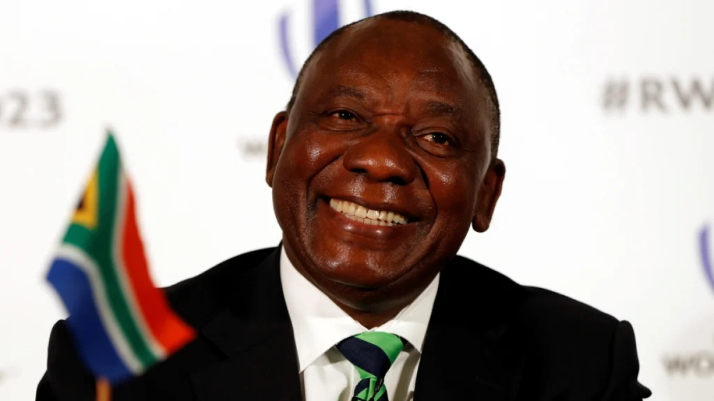 South African President Cyril Ramaphosa Smiling (News Central TV)