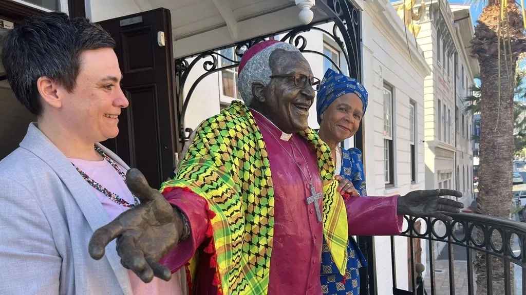 Tutu Statue Adorned with Palestinian Scarf Unveiled in Cape Town as Symbol of Solidarity