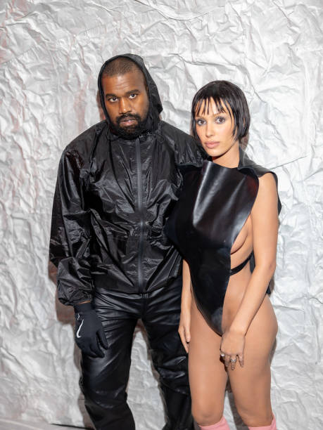 Kanye West and Bianca Censori attends the Marni fashion show during the Milan Fashion Week Womenswear Fall/Winter 2024-2025 on February 23, 2024 in Milan, Italy.