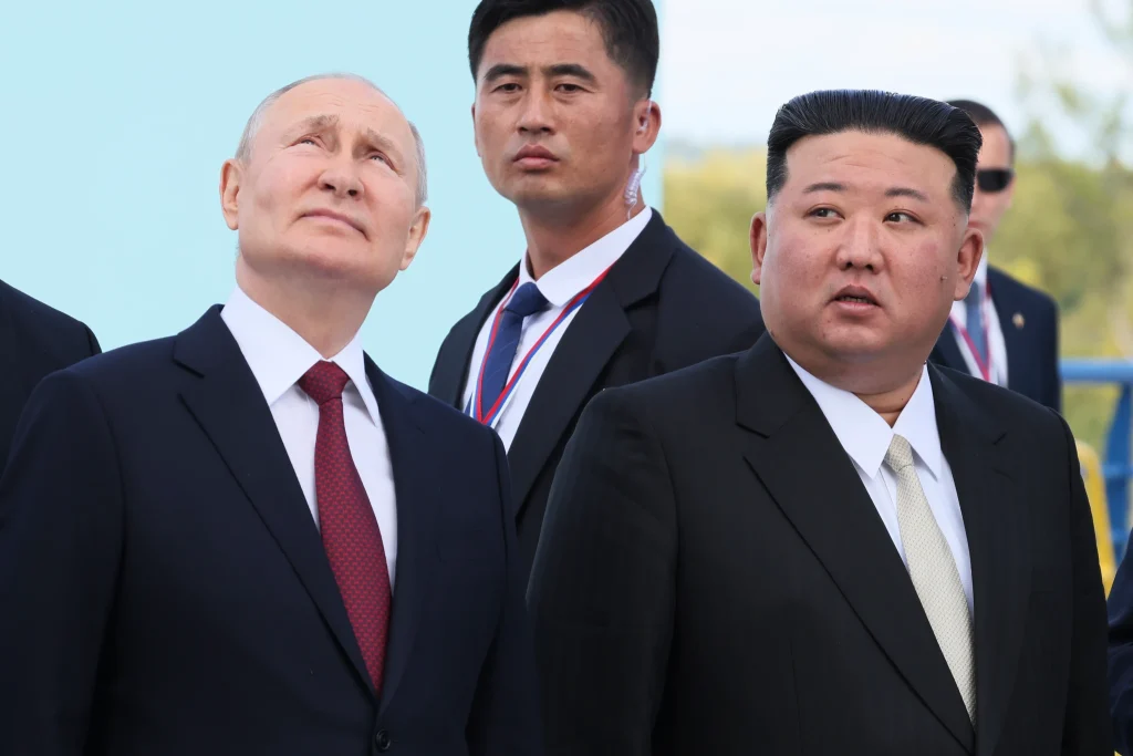 Kim Jung Un and Vladimir Putin