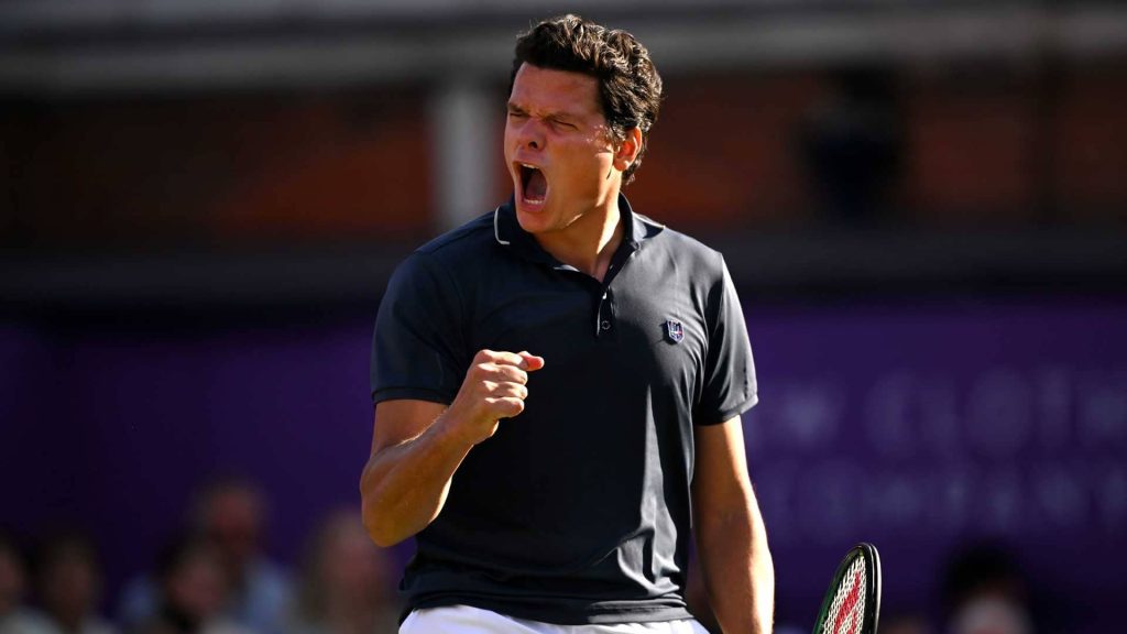 Milos Raonic hit 47 aces to set a new record in a three set tennis match