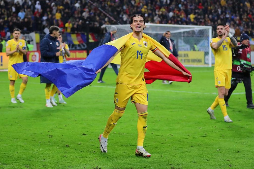 Romania comprehensively outclassed Ukraine 3-0 to secure its first major win in 24 years